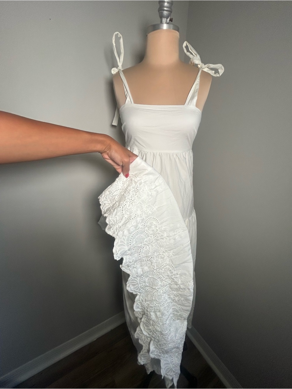 Jason Wu White Tie-Shoulder Maxi Dress - Picture 3 of 7